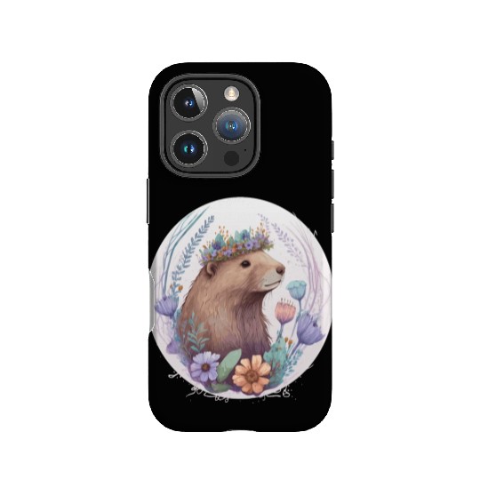 Cute Watercolor Beaver Flower Crown IPhone Cases