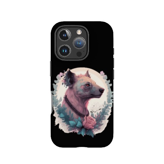 Watercolor Hyena Flower Crown Africa Safari Animal IPhone Cases