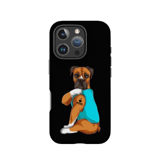 Boxer I Love Mom Tattoo Apparel Dog Mom Gifts IPhone Cases