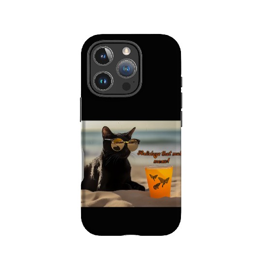beach, kitten and drink. Holidays that make meow IPhone Cases