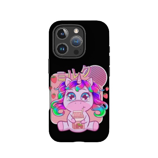 Funny Kawaii Unicorn Strawberry Milk Shake IPhone Cases
