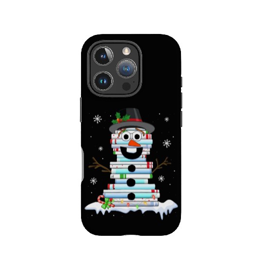 snowman book stack librarian book lover christmas IPhone Cases