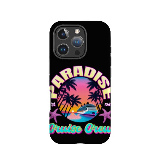 Paradise Cruise Crew-80's Miami Cruise Ship Design IPhone Cases