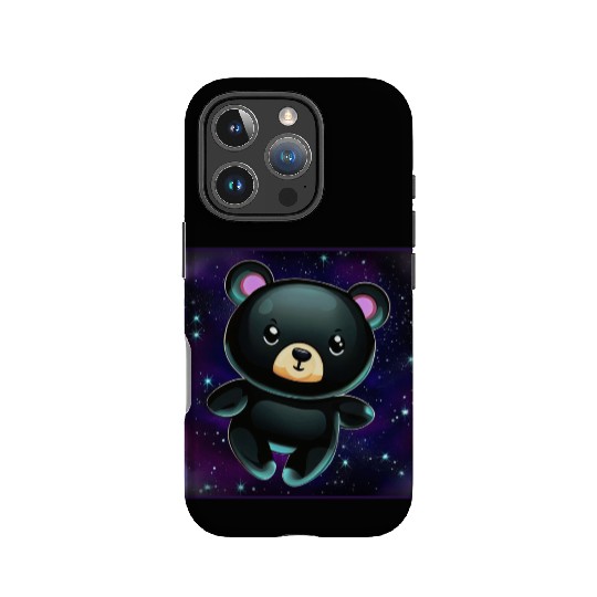 Black Bear In Space IPhone Cases