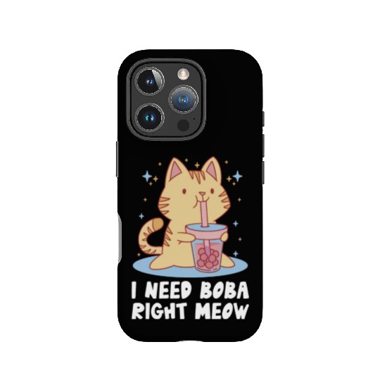 I Need Boba Right Meow Bubble Tea Boba Tea Cat IPhone Cases