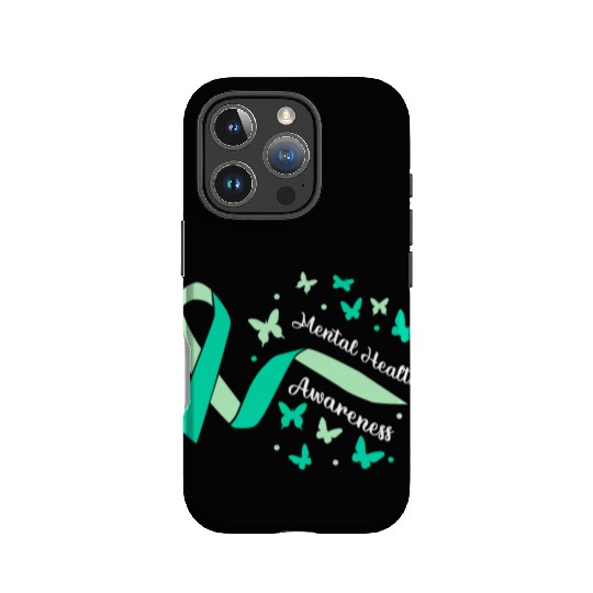 Peace Love Mental Health Awareness Green IPhone Cases