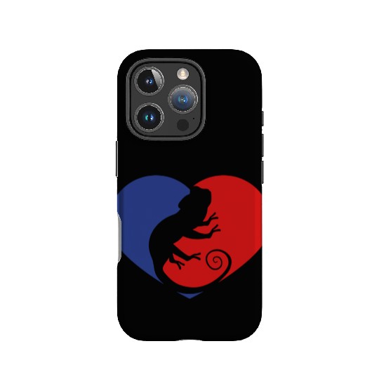 red blue heart design i love love silhouette silho IPhone Cases