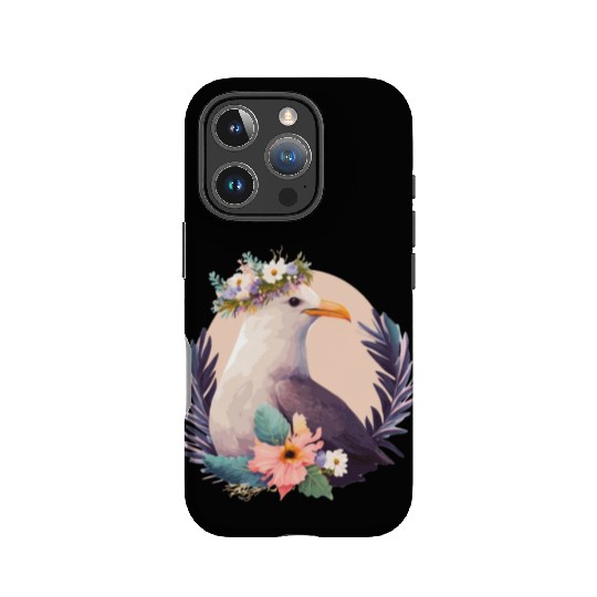 Cute Seagull Bird Flower Crown Floral Birds IPhone Cases