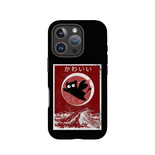 Kawaii Cat Japanese Black Anime Cat IPhone Cases