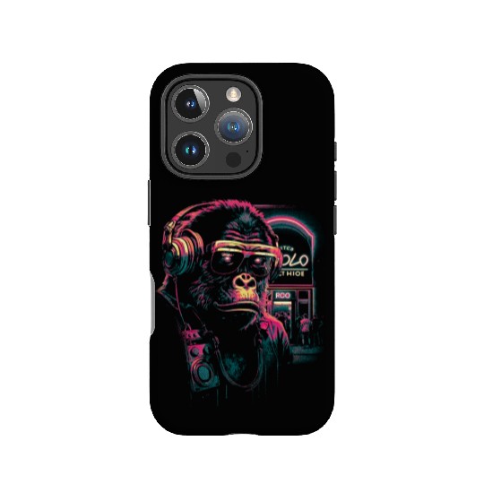 neon gorilla IPhone Cases