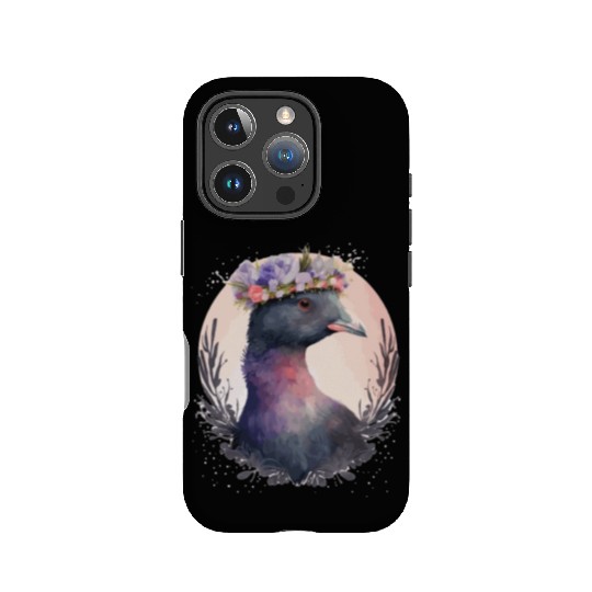 Cute Coot Bird Watching Flower Crown Floral Birdin IPhone Cases