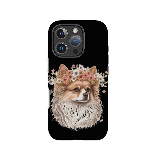 Cute Pomeranian Pom Flower Crown Pet Dog Breed Flo IPhone Cases