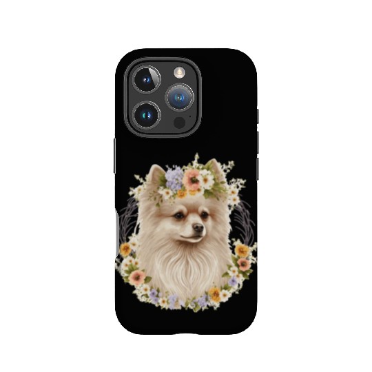 Cute Pomeranian Pom Flower Crown Pet Dog Breed Flo IPhone Cases