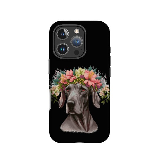 Cute Great Dane Flower Crown Pet Dog Breed Floral IPhone Cases