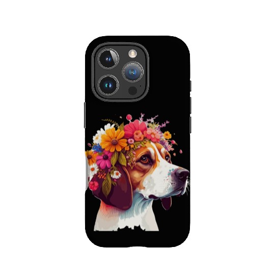 Cute Beagle Flower Crown Pet Dog Breed Floral Pupp IPhone Cases