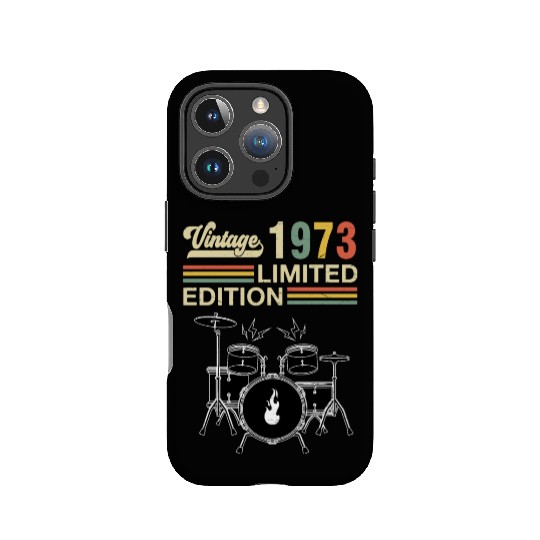 Vintage 1973 Drums 50th Birthday Drummer IPhone Cases