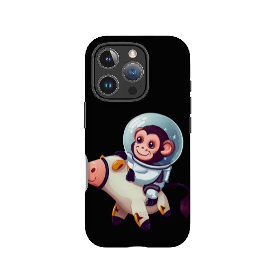 Astronaut Monkey Riding on a Cow IPhone Cases