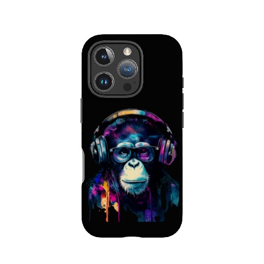Banksy DJ Monkey with Headphones IPhone Cases