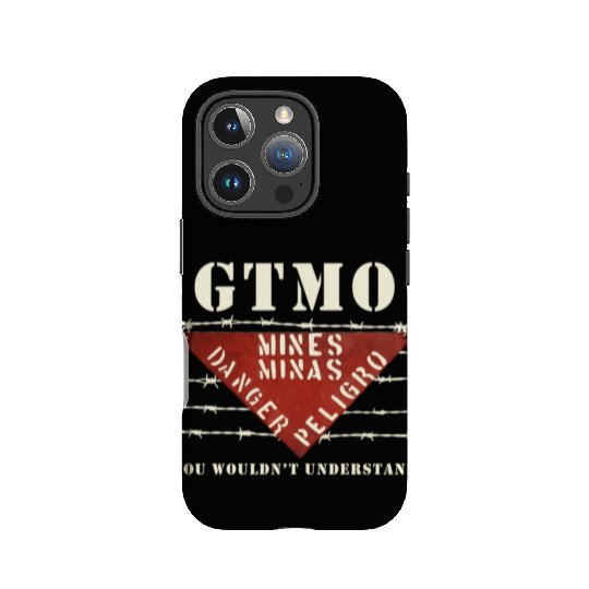 Gtmo Land Mine Barbed Wire Sign Guantanamo Bay Cub IPhone Cases