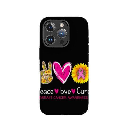 Peace Love Cure-Leopart Sunflower Breast Cancer IPhone Cases