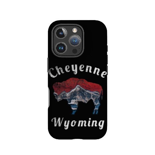 Cheyenne Wyoming With Flag Themed Mountain Scenery IPhone Cases