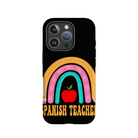 Spanish Teacher Rainbow Pencil Back To School Appr IPhone Cases