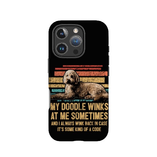 My Doodle Winks At Me Funny Goldendoodle Dog IPhone Cases