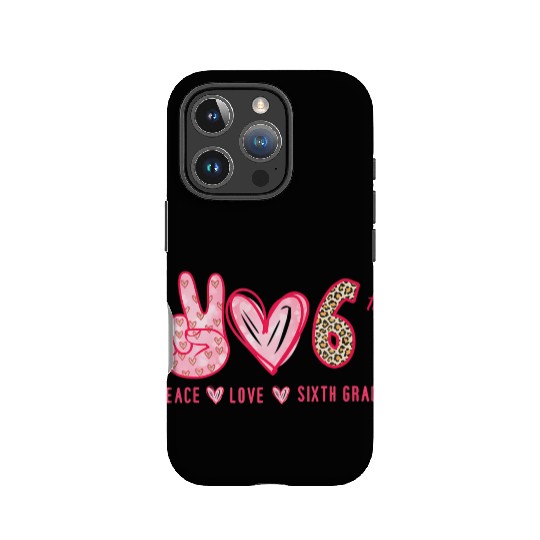 Peace Love 6th Grade Squad Leopard Student Back To IPhone Cases