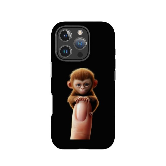 Finger monkey on finger IPhone Cases