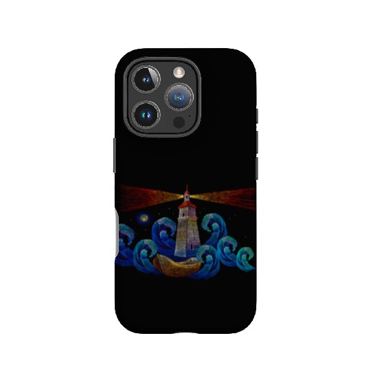 Lighthouse Night y Boat And Sea Nautical IPhone Cases