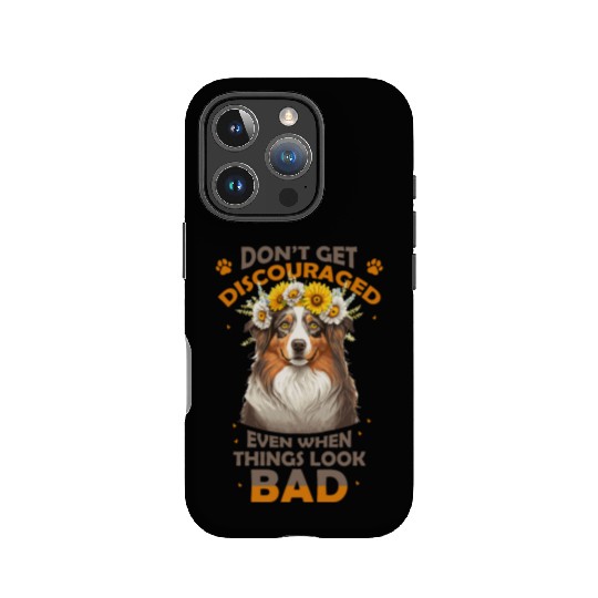 Flower Crown Australian Shepherd Mental Health Awa IPhone Cases
