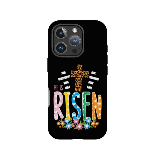 He Is Risen Leopard Cross Easter Jesus Religious IPhone Cases