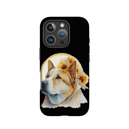 Cute Akita Sunflower Dog Breed Pet Puppy IPhone Cases