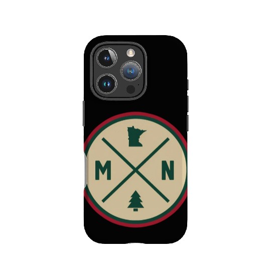 Minnesota Mn Circle Patch Red And Green IPhone Cases