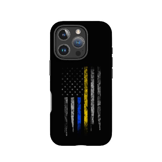 Gold Blue Line 911 Police Dispatcher First IPhone Cases