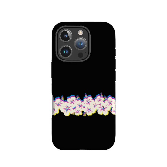 Hawaii Hibiscus Flower Row 1970S Glitch Aesthetic IPhone Cases