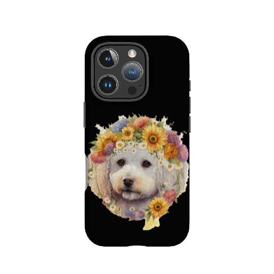 Watercolor Bichon Frise Sunflower Dog Breed Pet Pu IPhone Cases