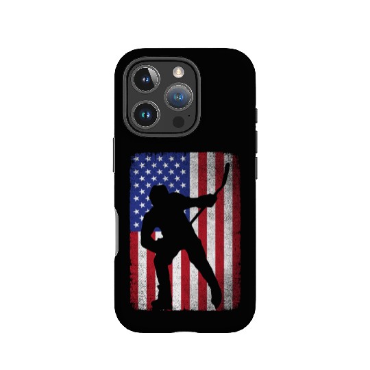 Patriotic Ice Hockey 4th of July USA American Flag IPhone Cases