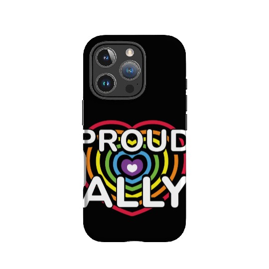 Proud Ally Rainbow Heart LGBTQIA Pride Month v01 IPhone Cases