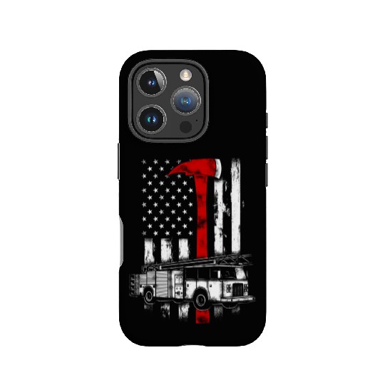 American Firefighter Fire Truck Red Axe Flag IPhone Cases