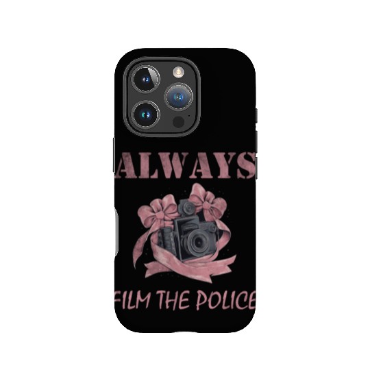 Always film the police pink camera IPhone Cases