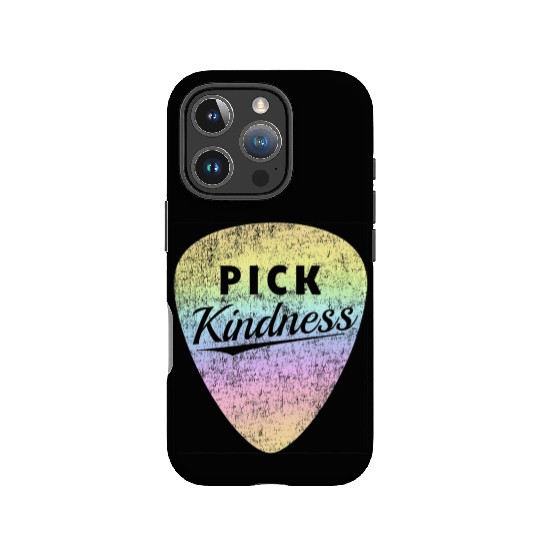 Pastel Rainbow Guitar Pick Pun Anti-Bullying Pick IPhone Cases