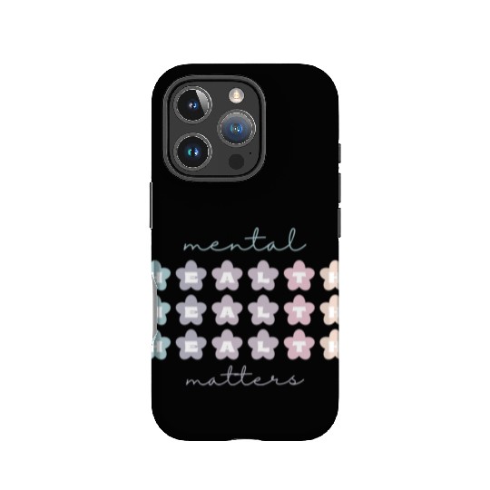 Mental Health Matters | Retro Flowers French Gray IPhone Cases