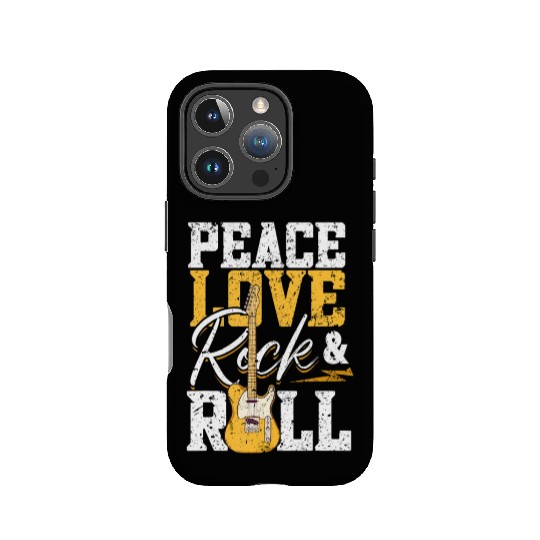 Peace Love Rock & Roll Electronic Rock Guitar IPhone Cases