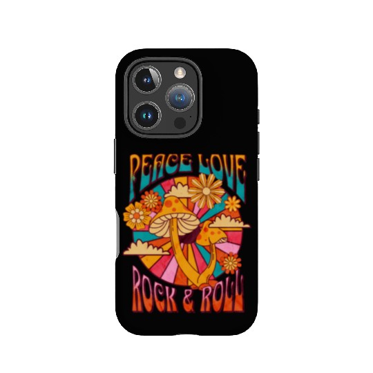 Peace Love Rock And Roll Distressed Rock Concert IPhone Cases