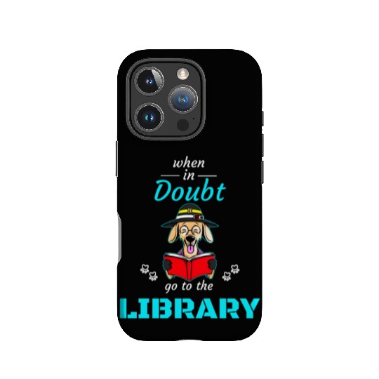When in doubt got to the library, bookworm dog lov IPhone Cases