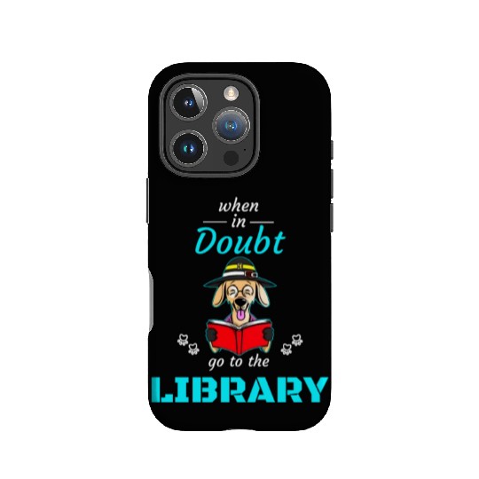 When in doubt got to the library, bookworm dog lov IPhone Cases