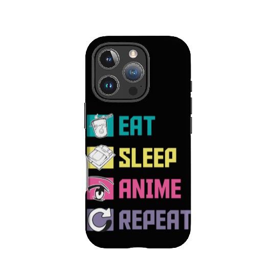 Eat Sleep Anime Repeat funny IPhone Cases