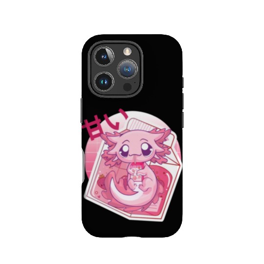 Axolotl Pastel Goth Strawberry Milk Shake Anime Ja IPhone Cases