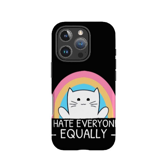 I Hate Everyone Equally Funny Cat Lover Rainbow IPhone Cases